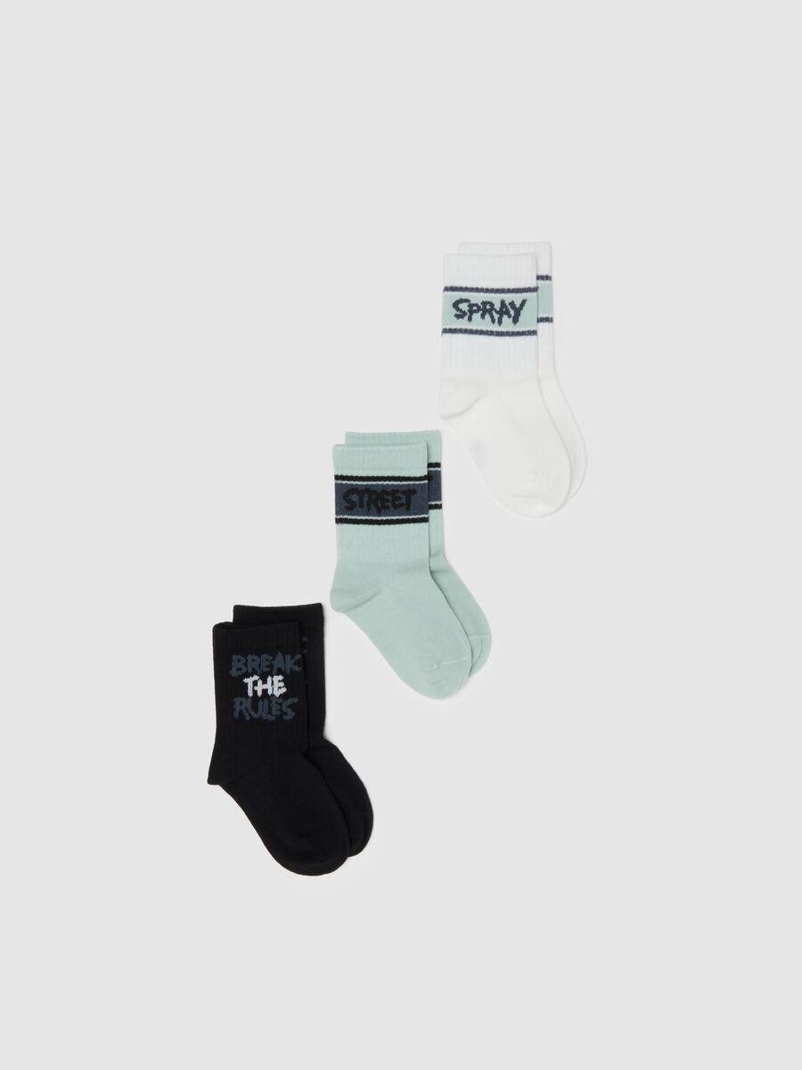 Tripack of comfy multicolour cotton blend socks for children_0