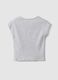 Grey stretchy cotton slim fit girl's T-shirt with print_4