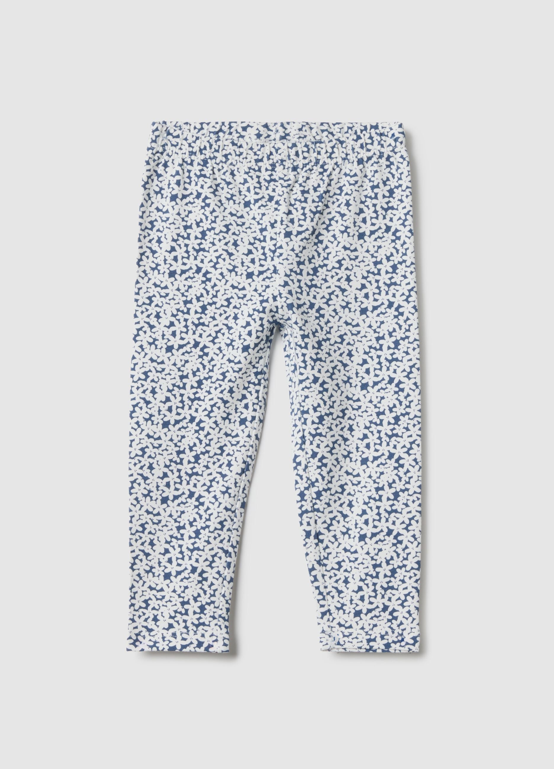 Multicolour stretch cotton leggings for girls, slim fit