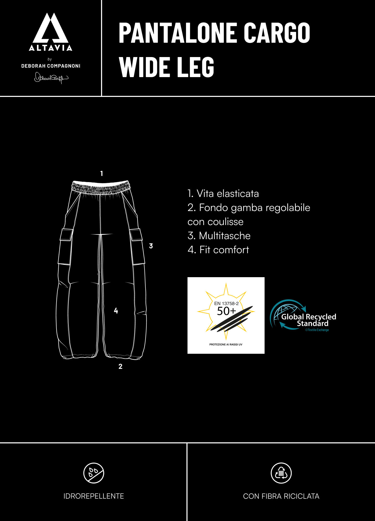 Wide Leg Cargo Trousers ALTAVIA WITH DEBORAH COMPAGNONI