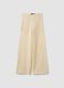 Pantaloni beige palazzo in crochet di misto viscosa regular fit_4