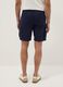 Blue regular-fit pure cotton cargo shorts_2