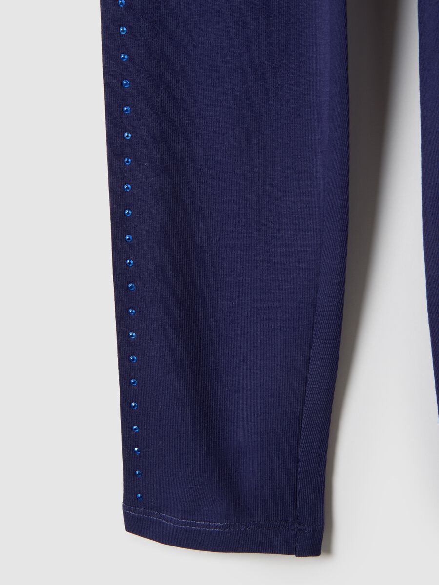 Skinny purple cotton leggings for girls_3