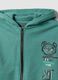 Green cotton-blend jogging set with hooded sweatshirt for boys_2