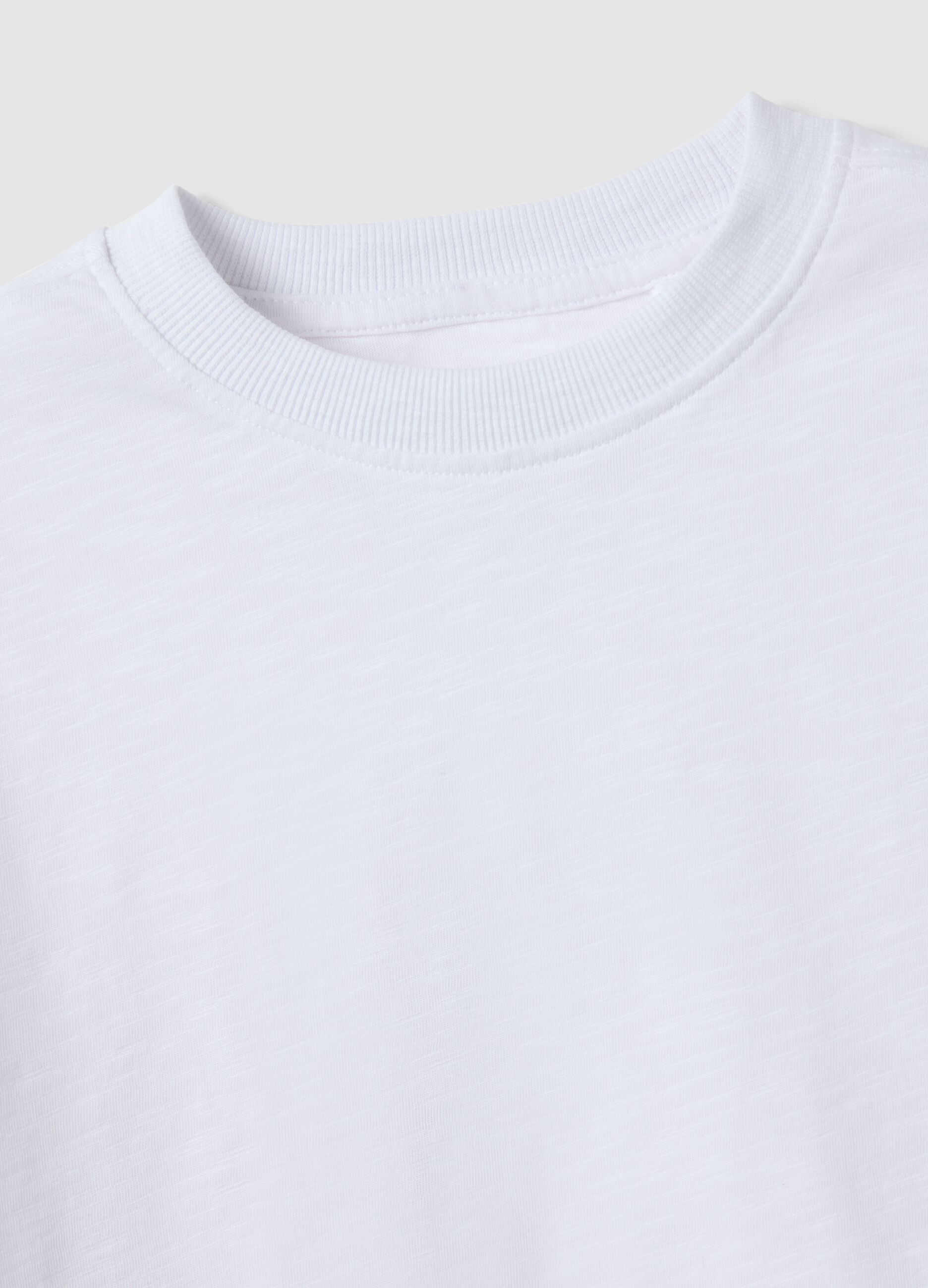 Children's oversized fit white pure cotton crew neck t-shirt