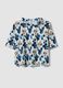 Blue stretch-cotton top with floral print_4