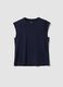 Regular fit blue short sleeve pure cotton T-shirt_4