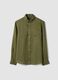 Green pure linen shirt with button-down collar, regular fit_4