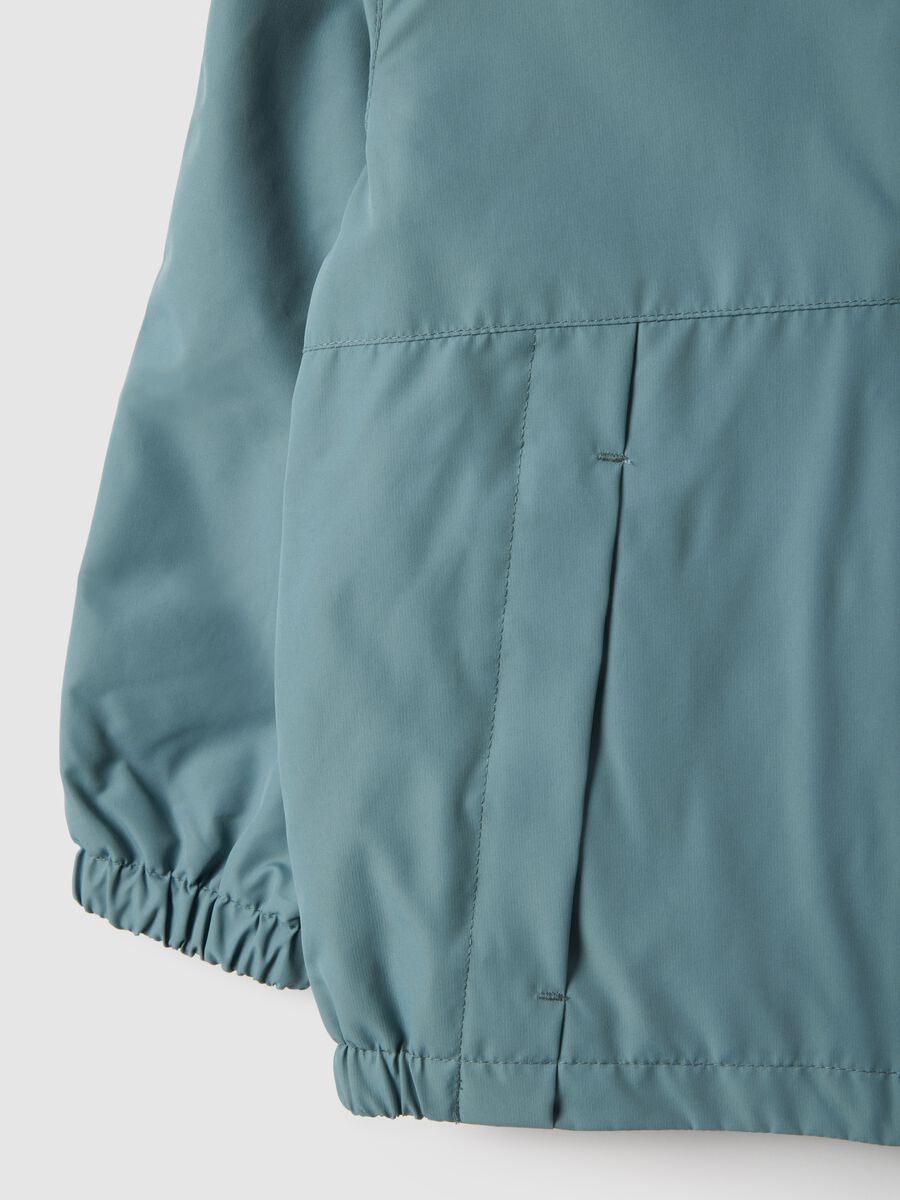 Light blue children's jacket regular fit with full zip and hood_2