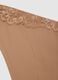 Beige microfibre regular fit briefs with lace details_5