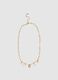 Gold-coloured necklace with letter charms and black crystal_0