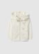 Beige stretch cotton hoodie and zip jacket for girls_0