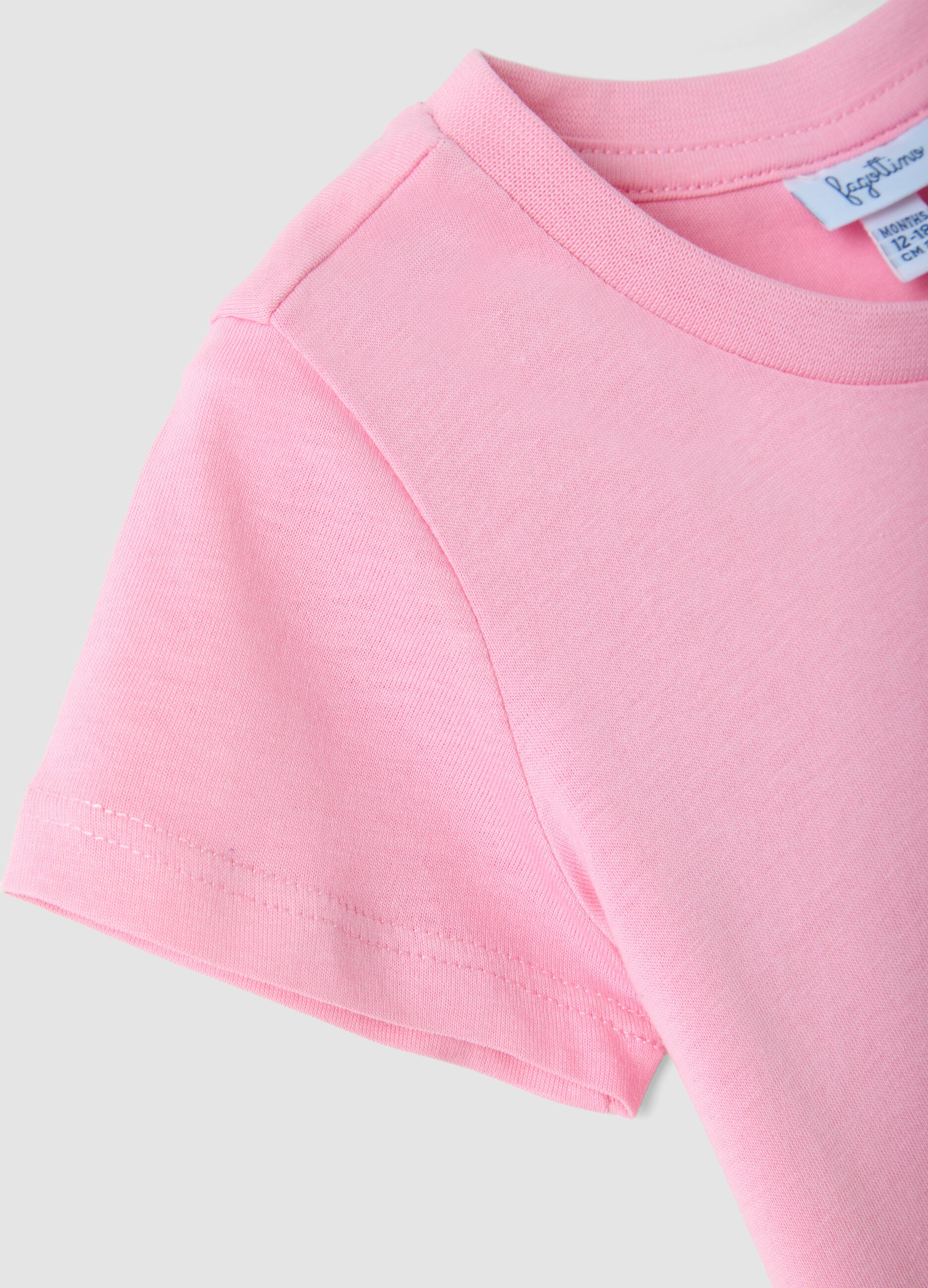 Girls' regular fit pink pure cotton T-shirt with print