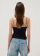 Black organic cotton tank top with thin straps_3