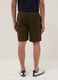 Green cotton-blend cargo shorts with pockets, relaxed fit_2