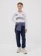 Blue regular-fit joggers in pure organic cotton for boys_0