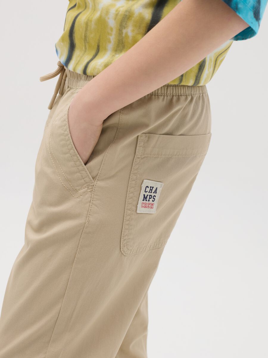 Canvas chino joggers with drawstring_1
