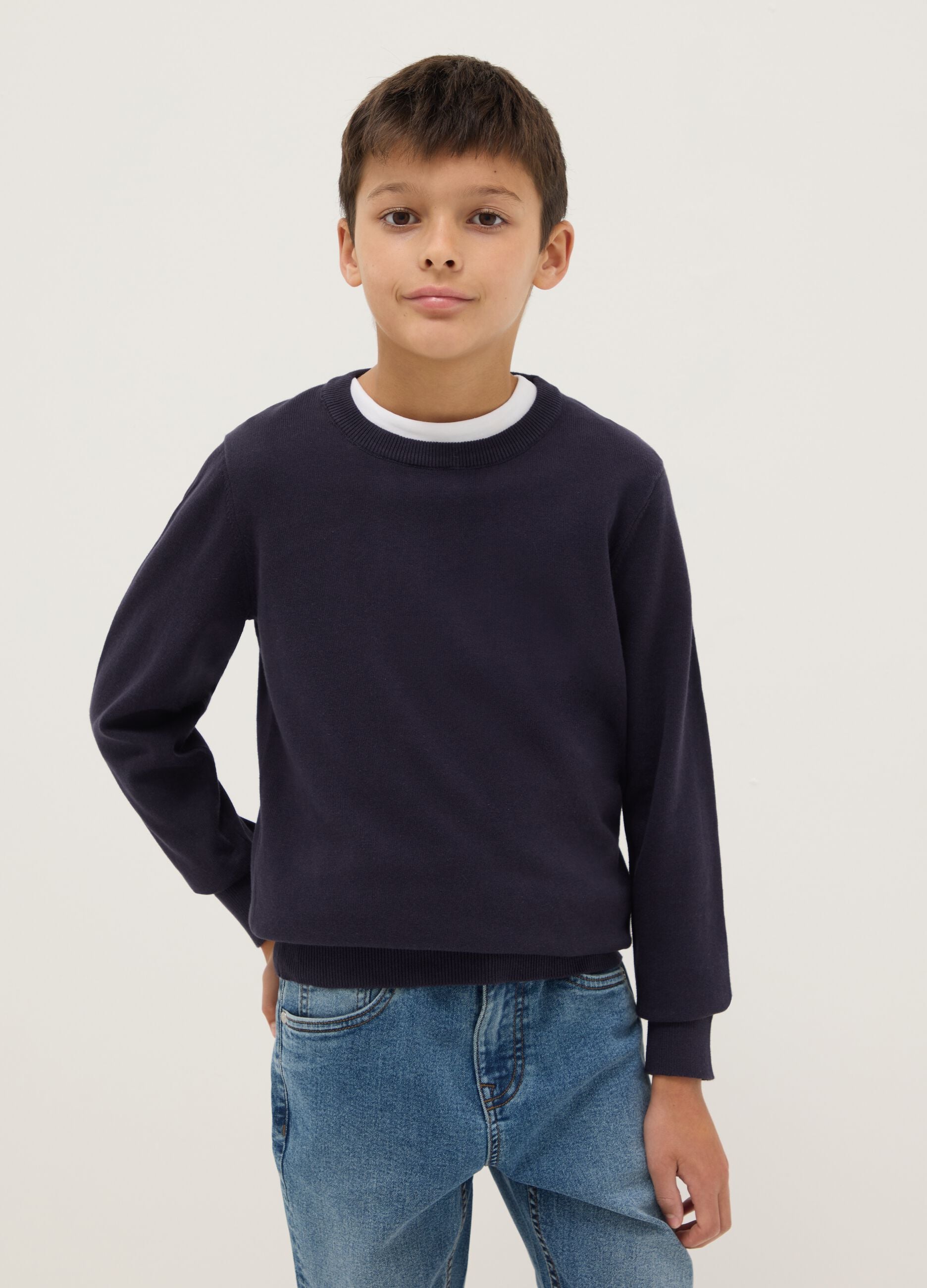 Blue pure cotton pullover regular fit for kids