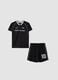 Black sporty T-shirt and shorts set for boys, regular fit_3