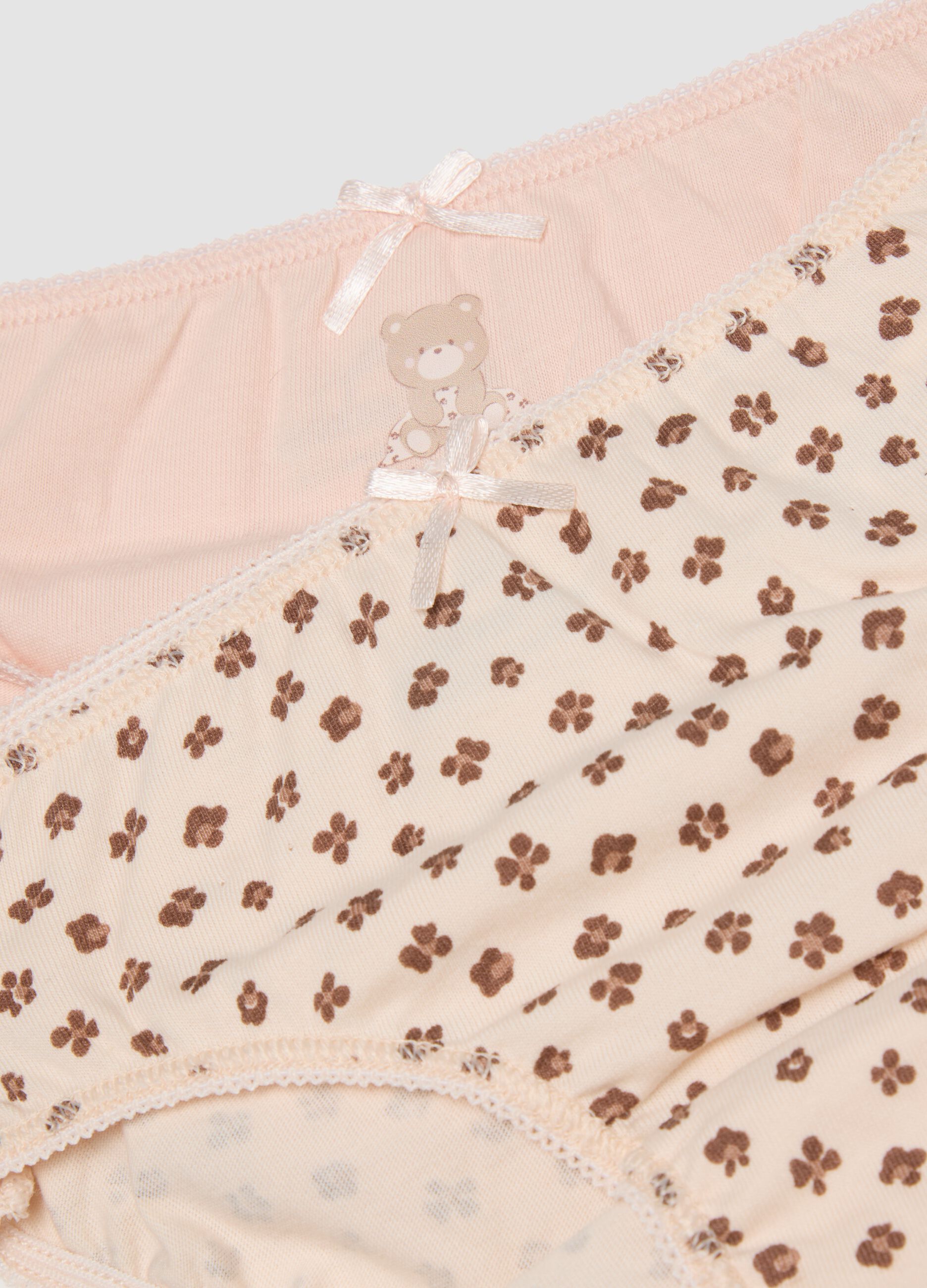 Pack of five multicolour baby girl briefs in pure organic cotton