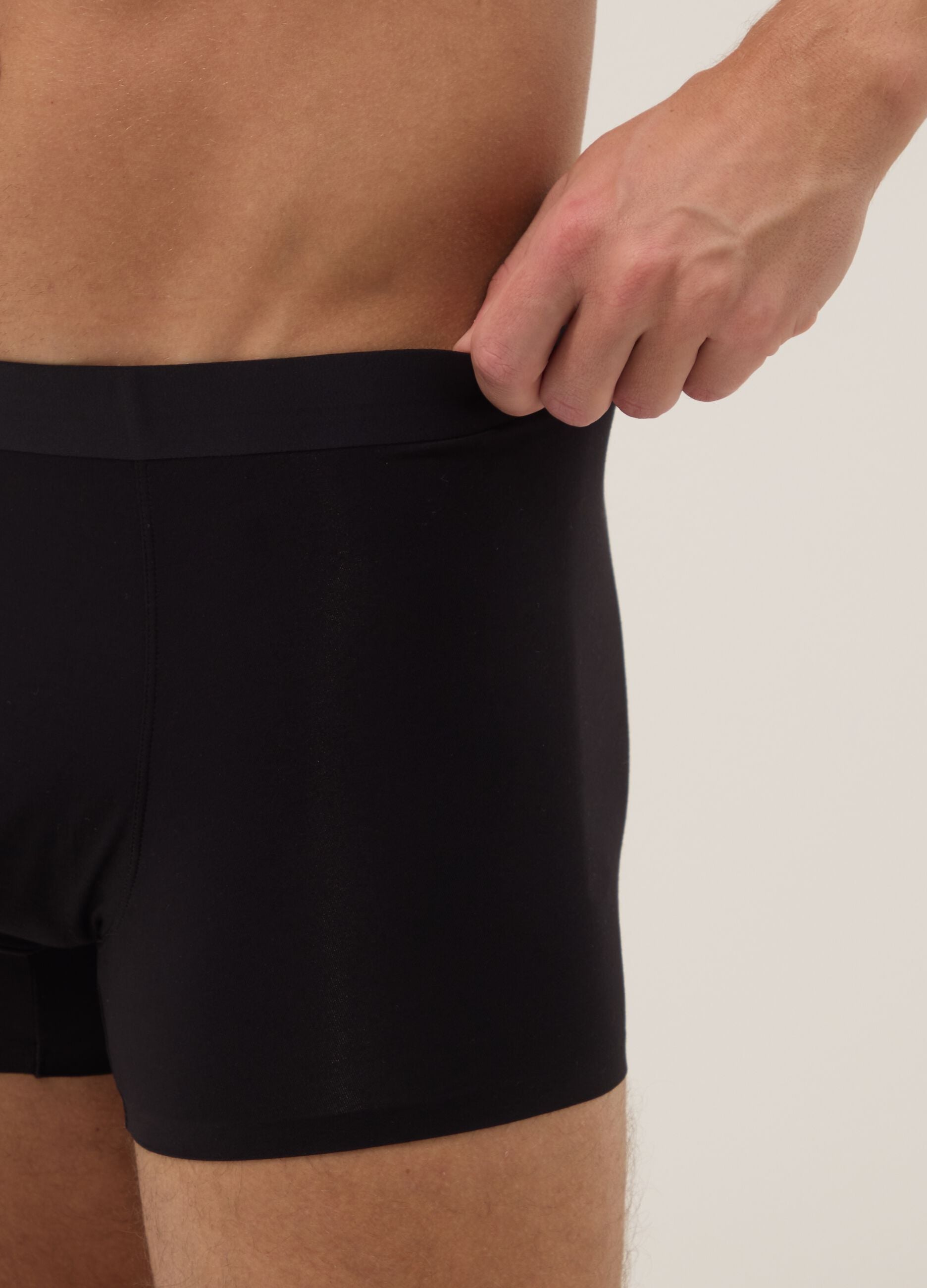 2-pack black stretch modal midi boxers, regular fit