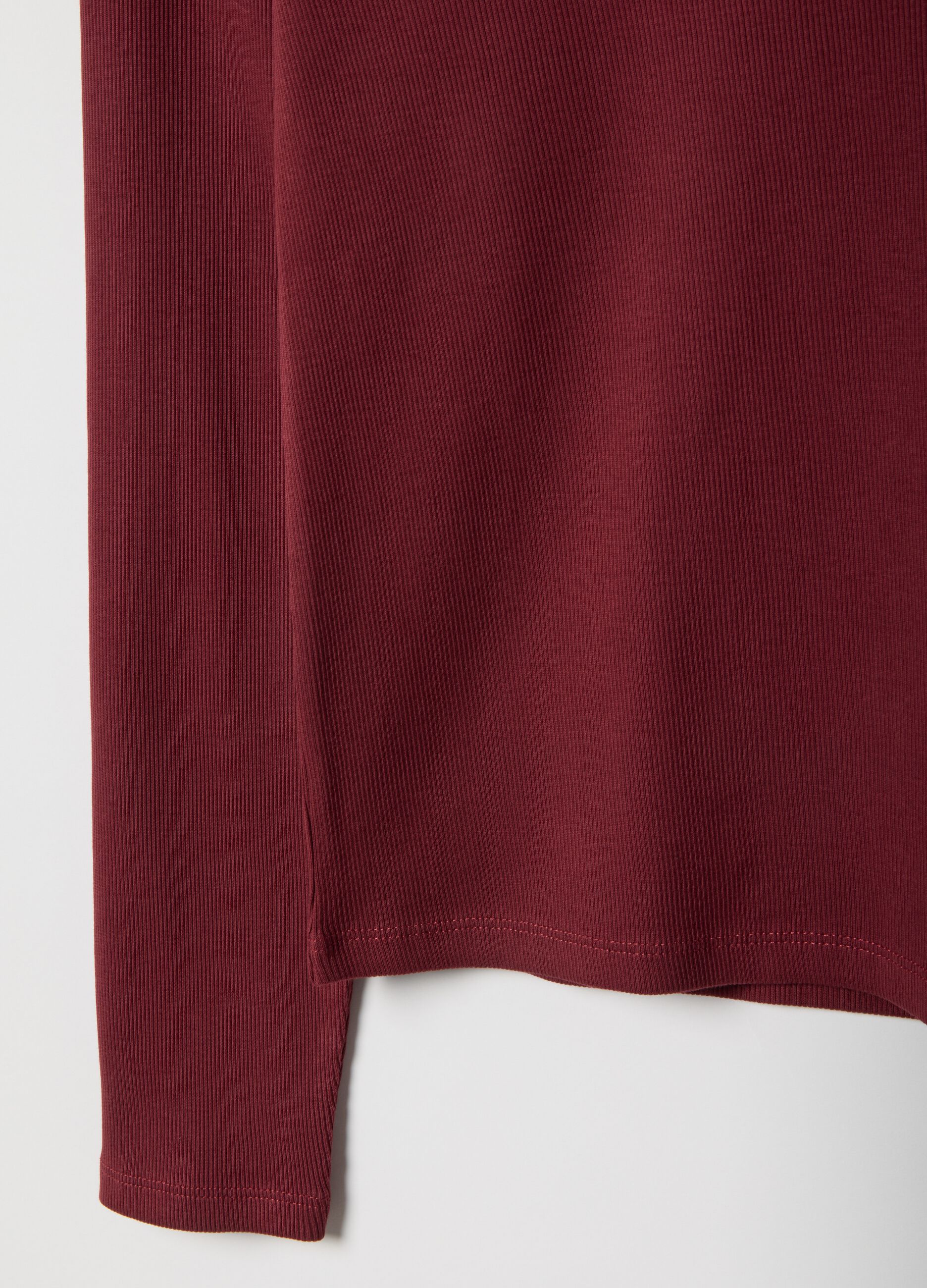 Red pure cotton long sleeve T-shirt regular fit