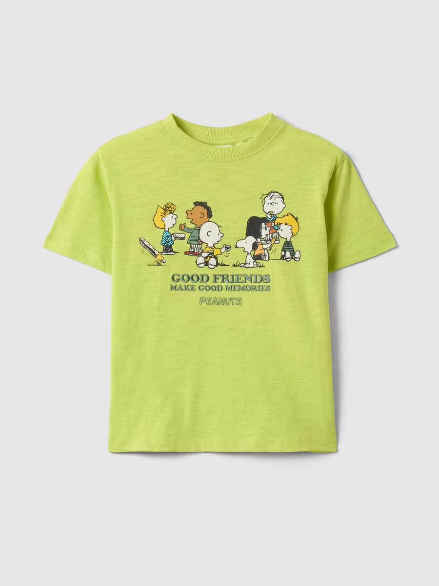 Yellow cotton blend kids' regular fit T-shirt with Peanuts_0