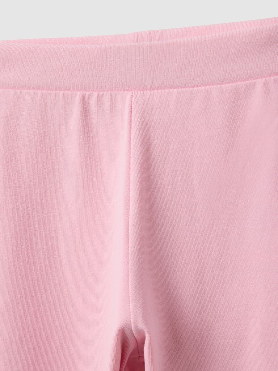 Girls' pink stretch cotton flare fit leggings_2