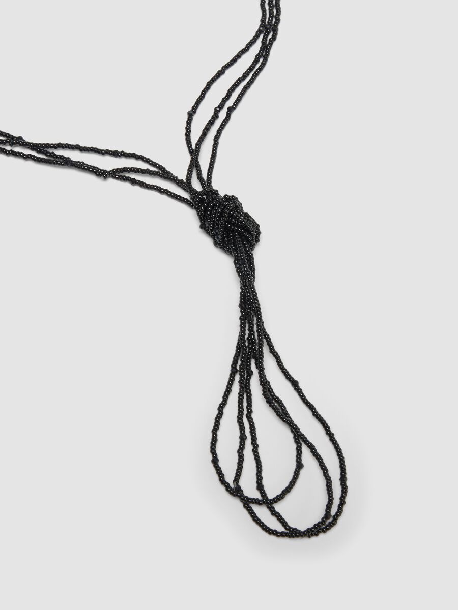 Multi-strand necklace with black beads_2