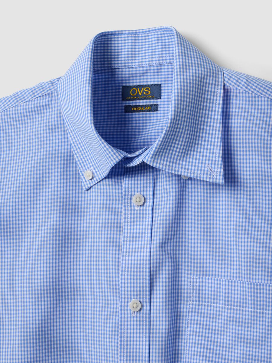 Light blue cotton-blend shirt with button-down collar, easy-iron, regular fit_6