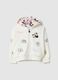 Girls' white sweatshirt in pure cotton, regular fit with prints_0