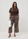 Brown pure cotton regular fit t-shirt with applied flower_0