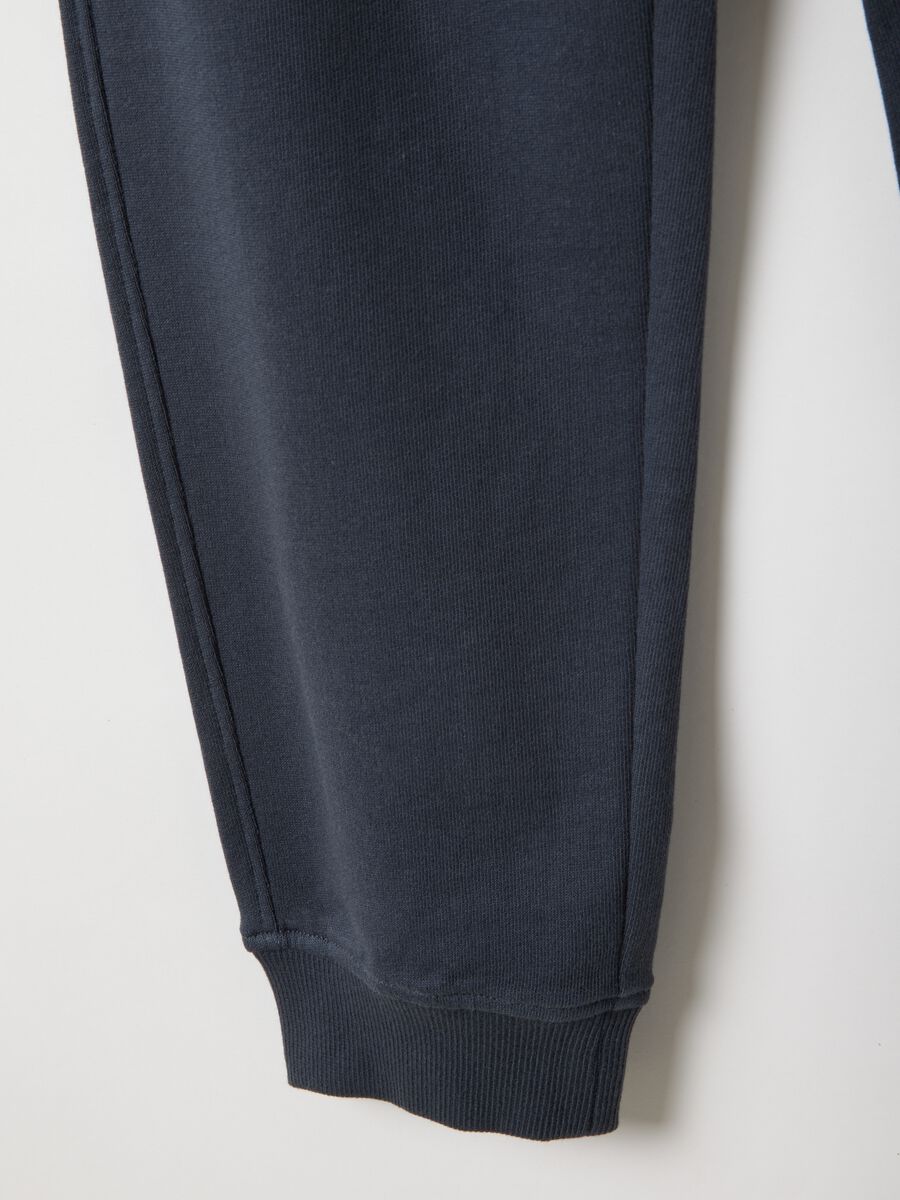 Children's Regular Fit Blue Pure Cotton Joggers_3