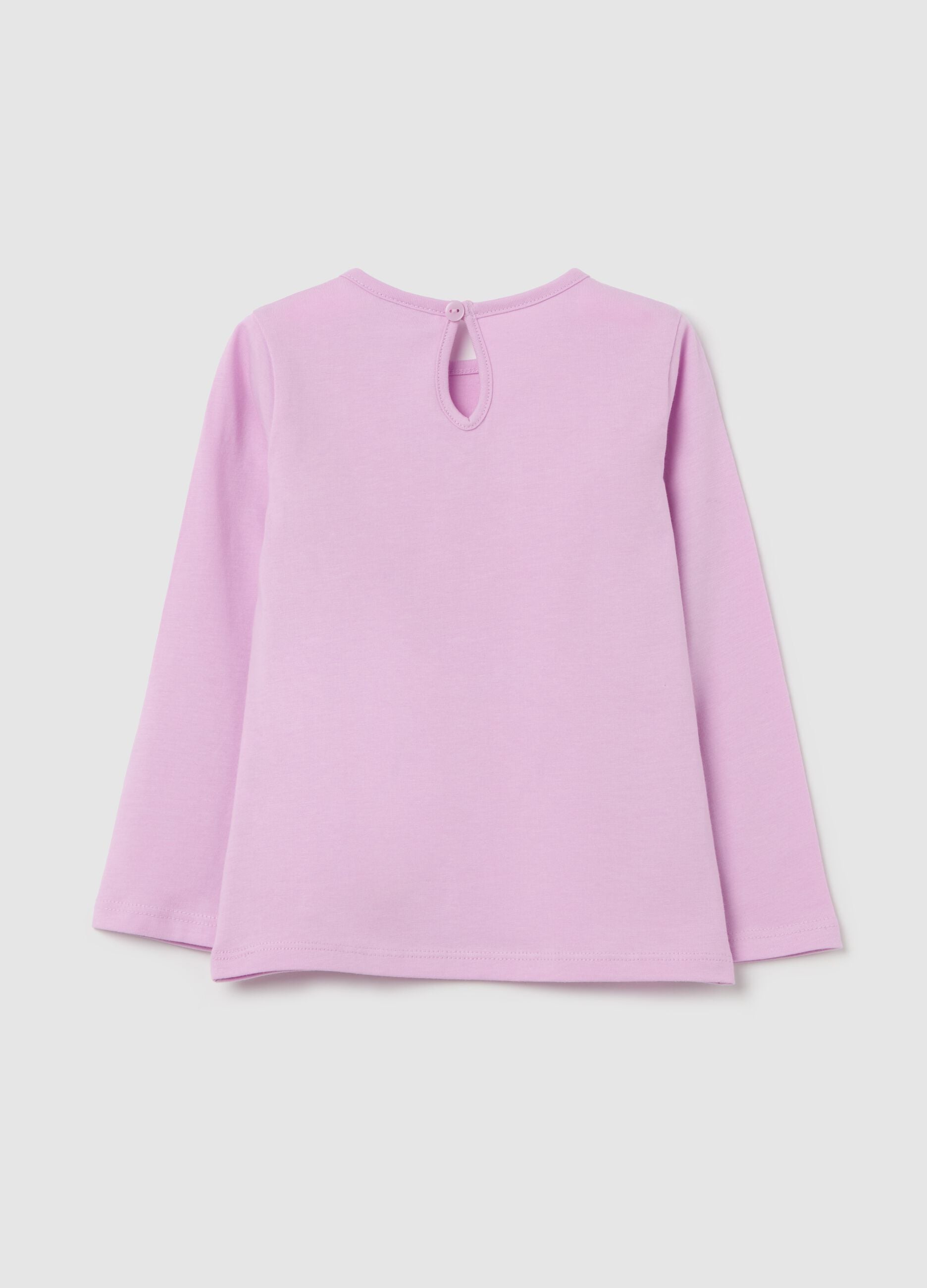 Long-sleeved T-shirt with glitter ice cream print