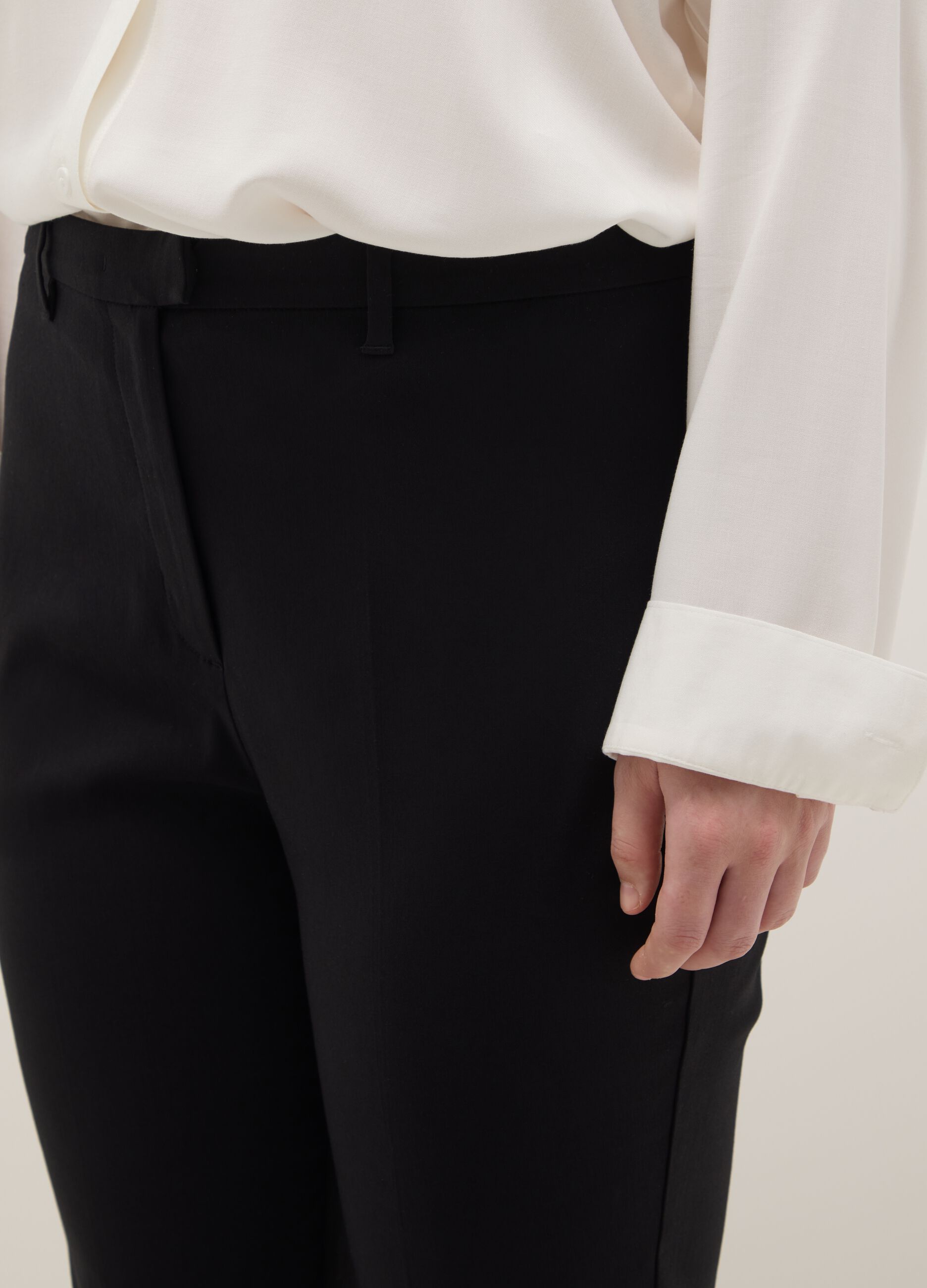 Black skinny viscose blend leggings