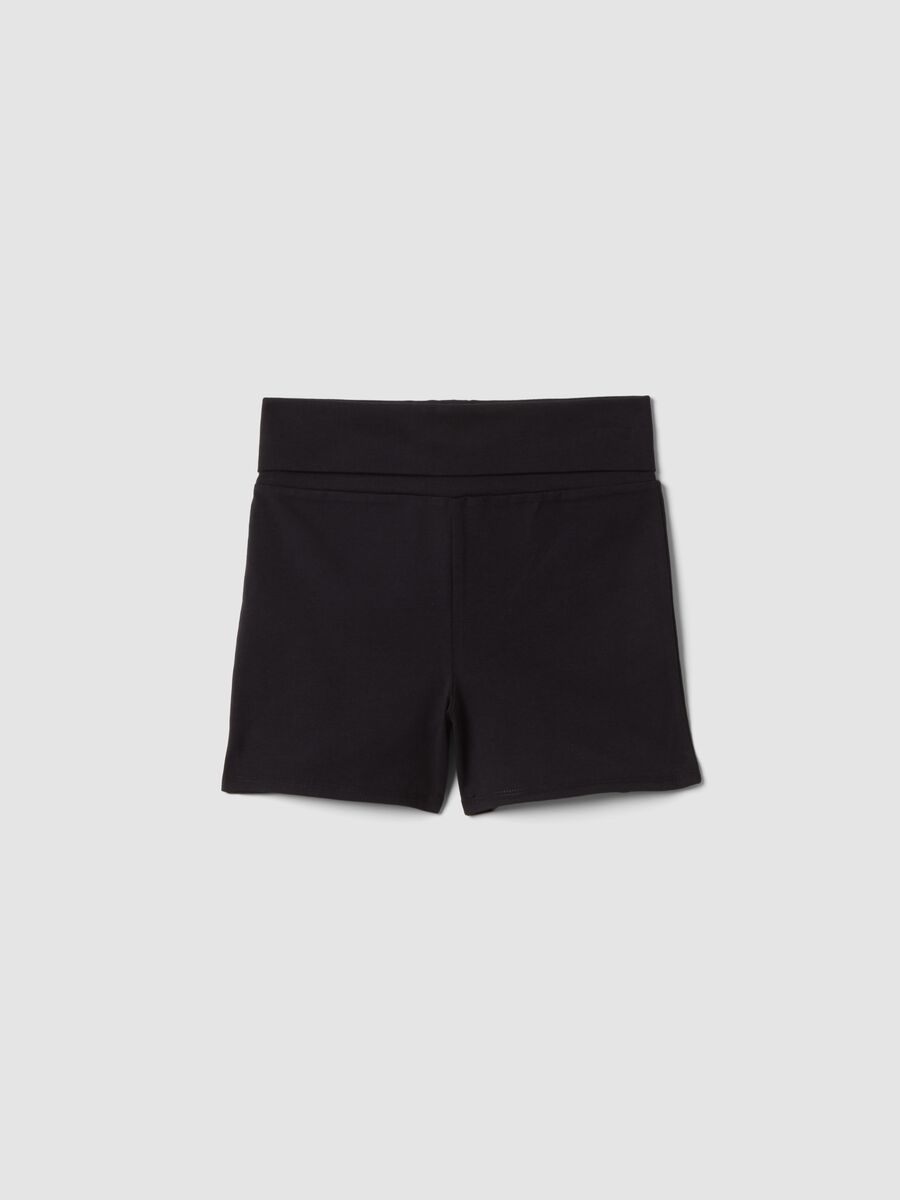 Girls&rsquo; slim-fit black stretch organic cotton shorts_3