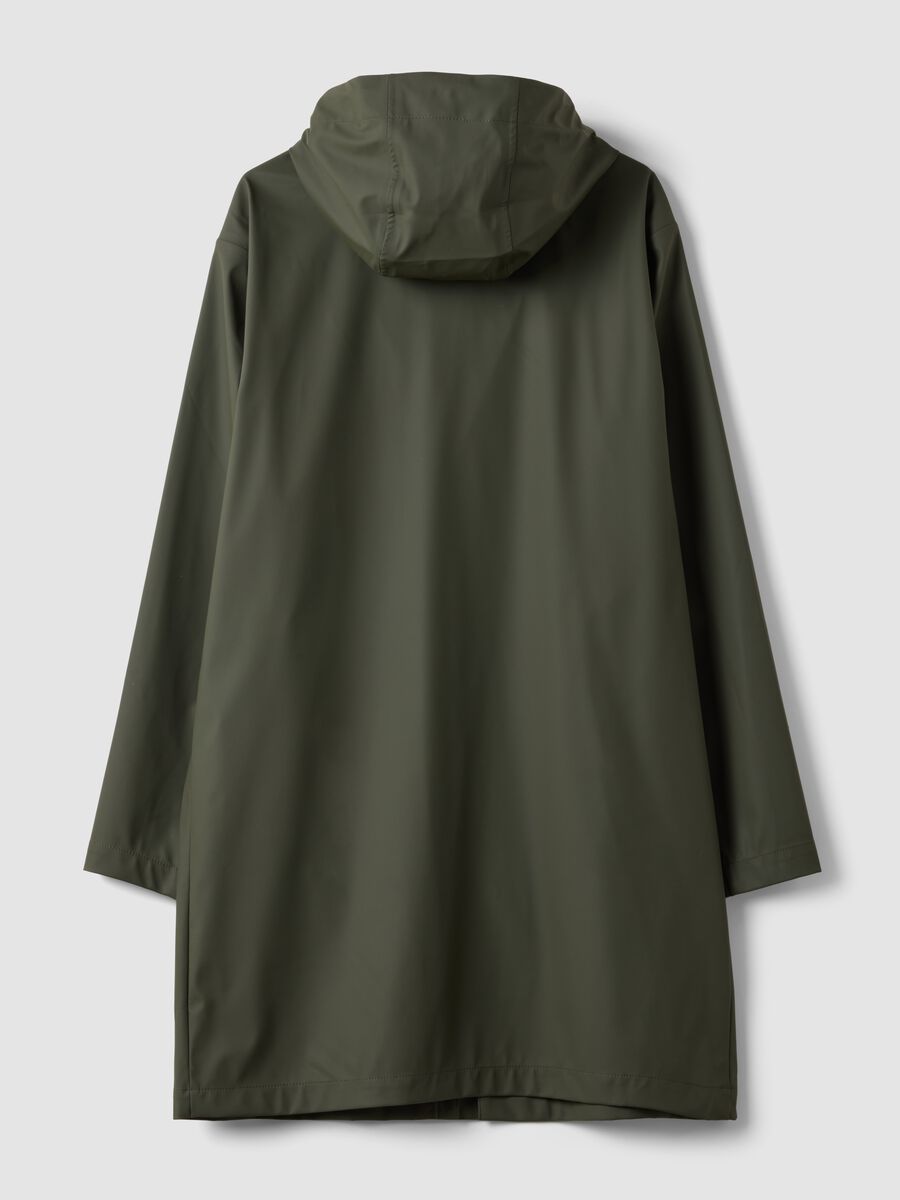 Impermeabile verde regular fit con zip_2