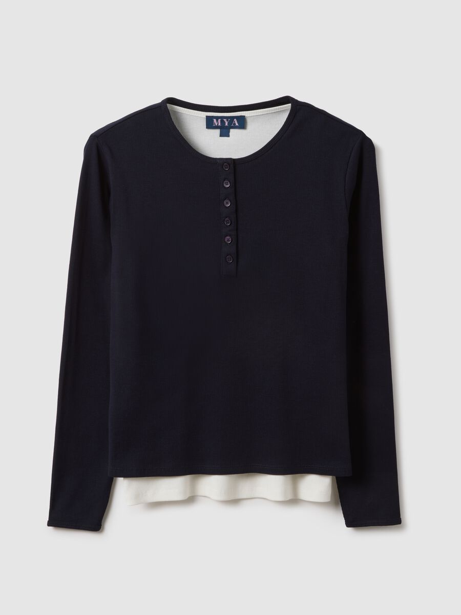 Pure cotton multicolour regular fit jumper with serafino collar_4