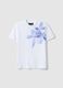 White pure cotton regular fit t-shirt with floral print_4