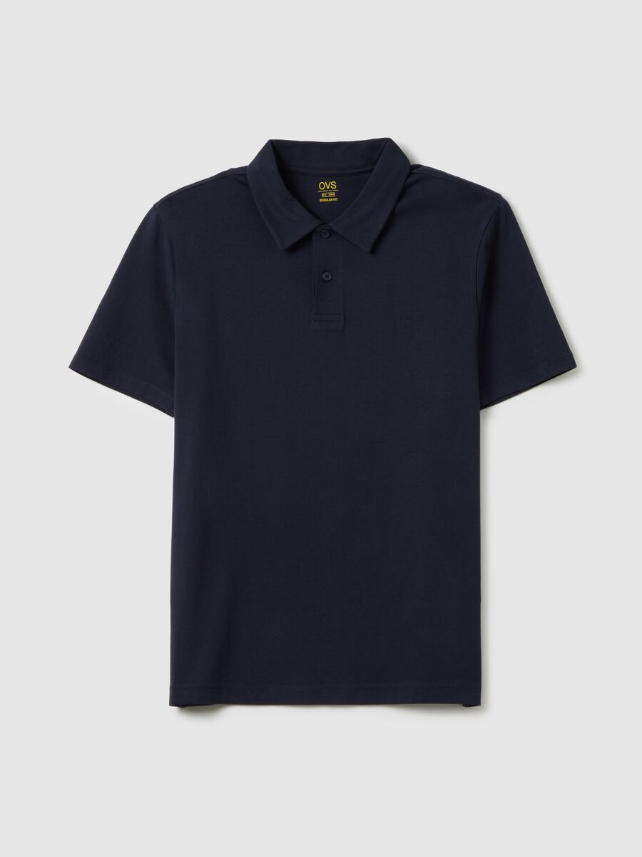 Men&rsquo;s blue polo shirt in 100% cotton with regular fit_4