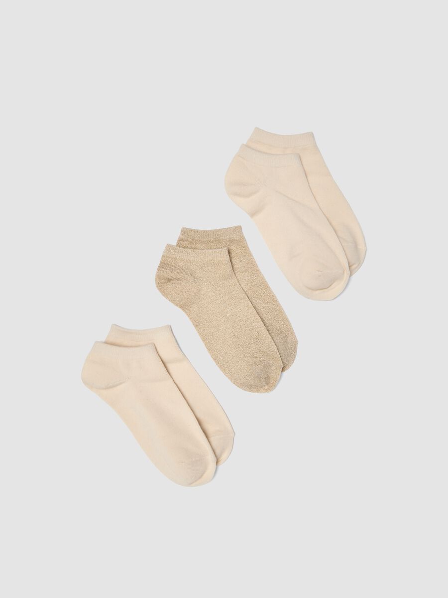 3-pack beige organic cotton ankle socks_0