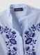 Striped multicolour regular fit pure cotton shirt with floral design_5