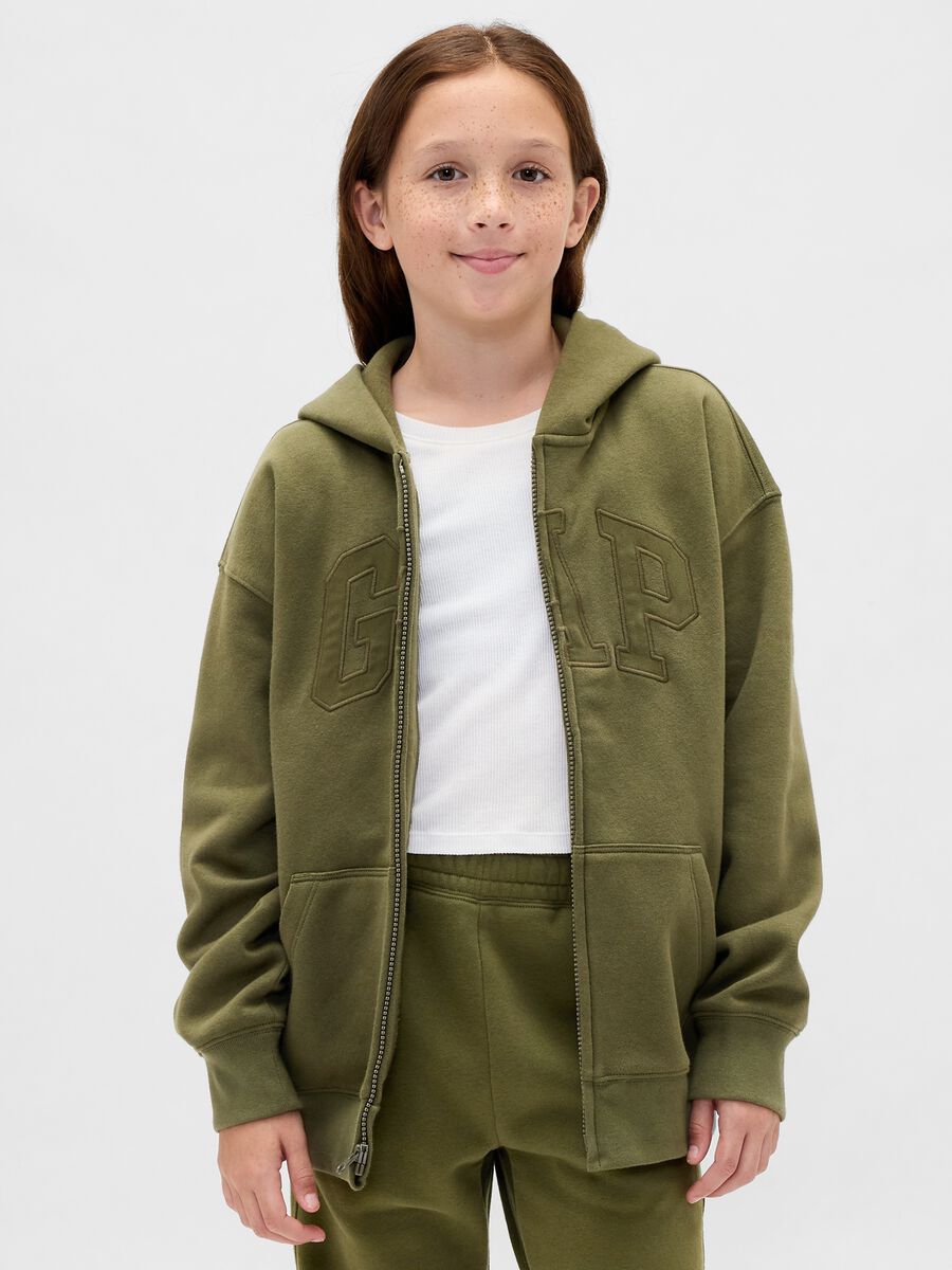 Green Hoodie with Full Zip_3