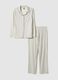 Grey striped pure cotton pyjamas with regular fit_4