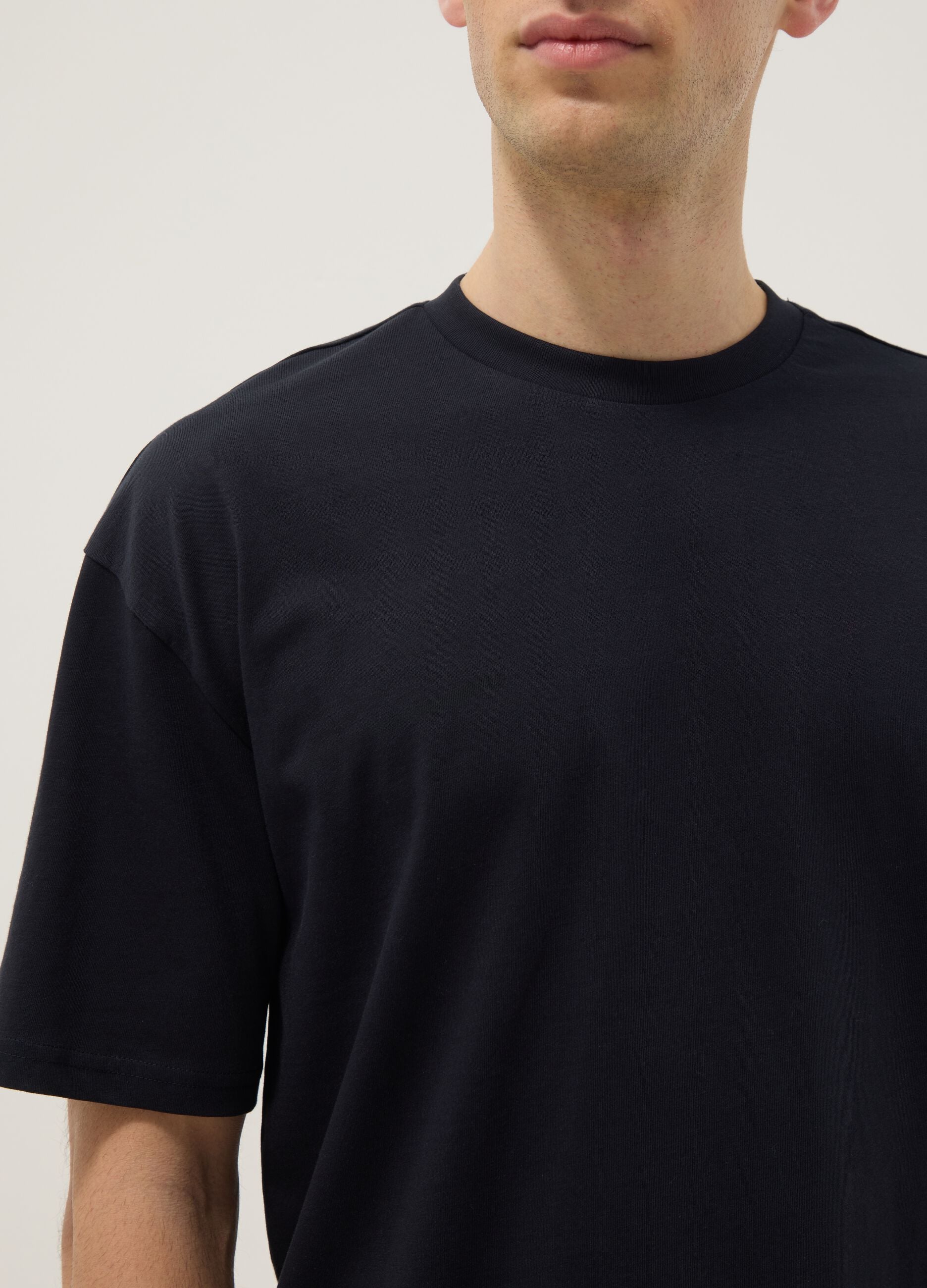 Black pure cotton t-shirt relaxed fit