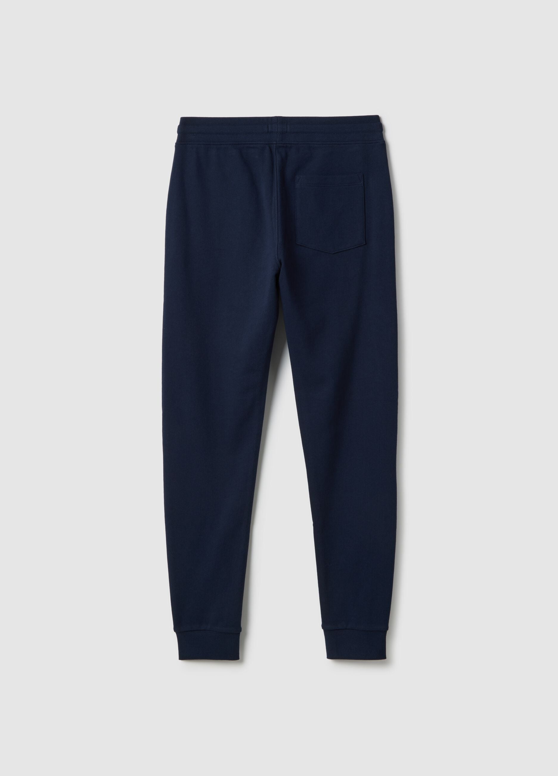 Regular fit boys' blue pure cotton joggers