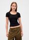 Black short sleeve stretch t-shirt_0