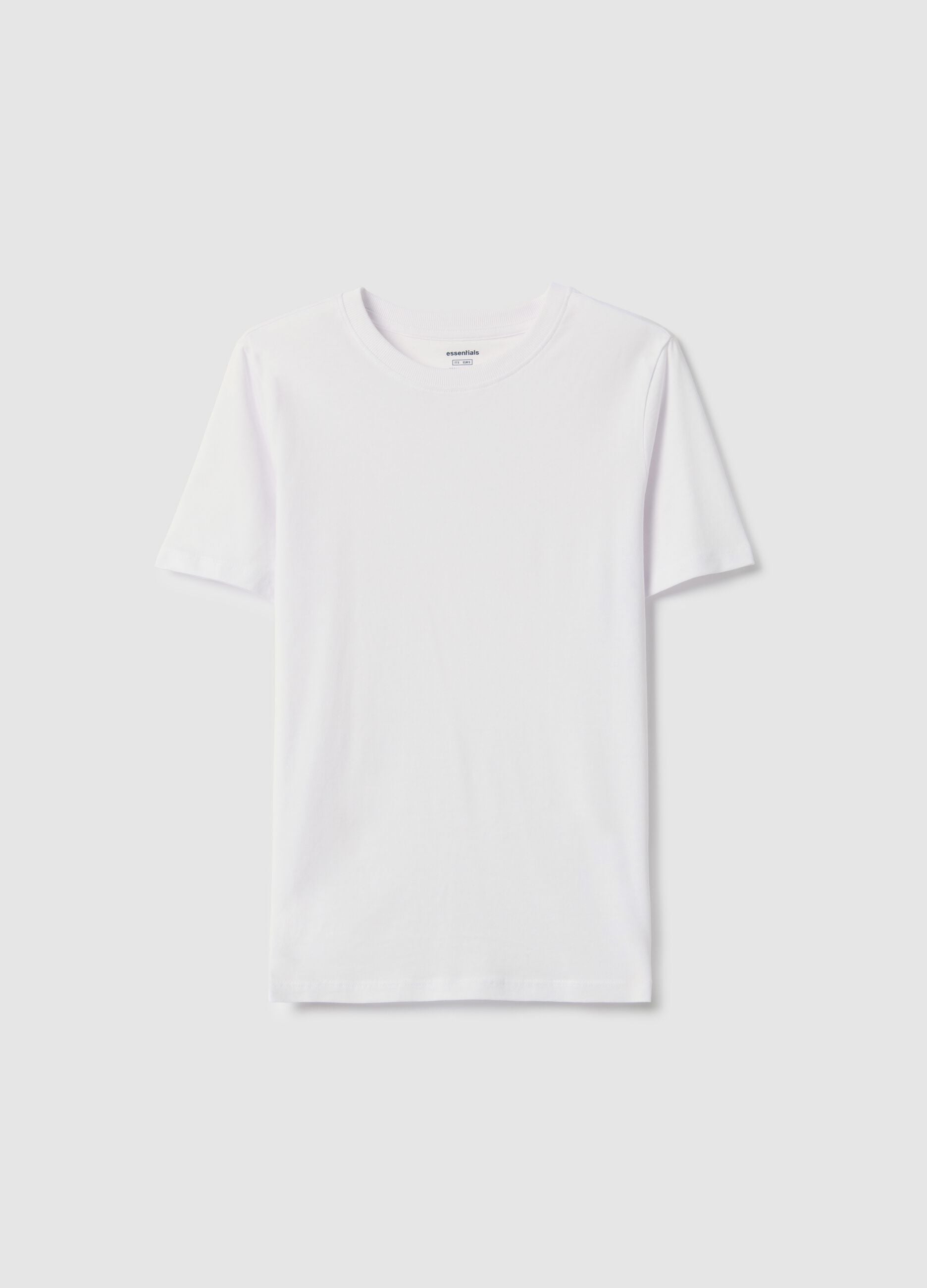 White pure cotton regular fit T-shirt