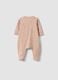 Pink organic cotton floral sleepsuit for baby girl_1