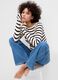 Striped T-shirt with boat neck_0